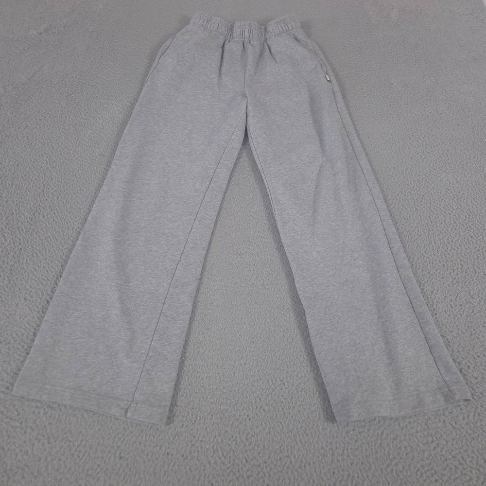 Fabletics Sweatpants Womens Small Gray Cozy Fleece Wide Leg French Terry Pockets